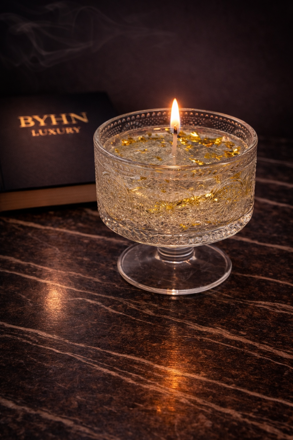 Luxury Crystal Candle | Gold Flake Candle | Elegant Glass Candle | Handmade Home Decor | Unique Gift