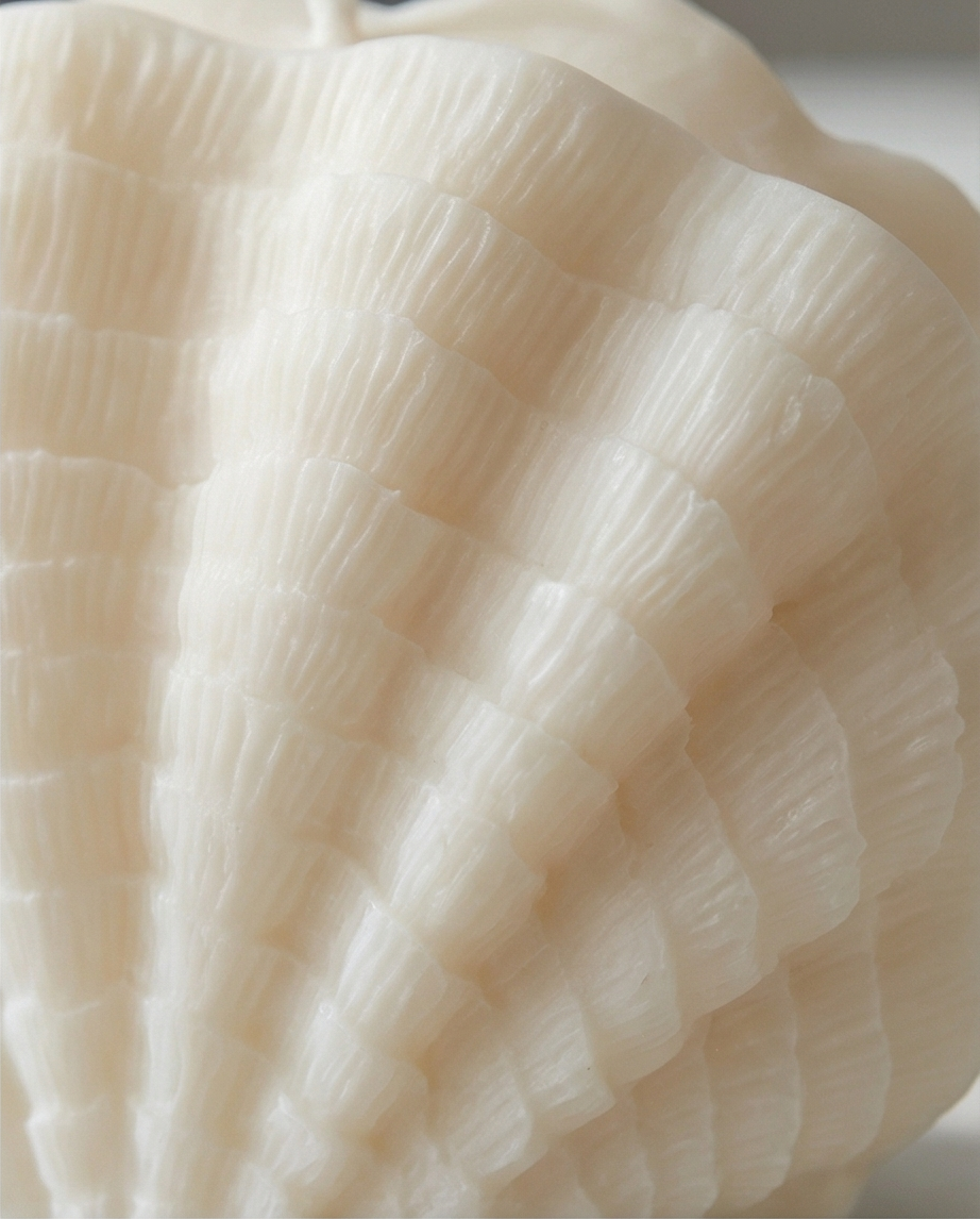 Muschelkerze+Perlenmuschelkerze im 2er- Set