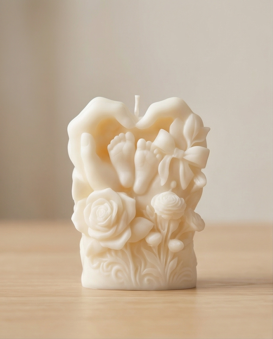 Baby Shower Candle | Little Miracle Candle | New Mom Gift | Handmade Baby Feet Candle | Nursery Decor