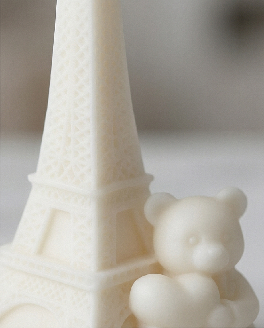 Paris Love Teddy Candle
