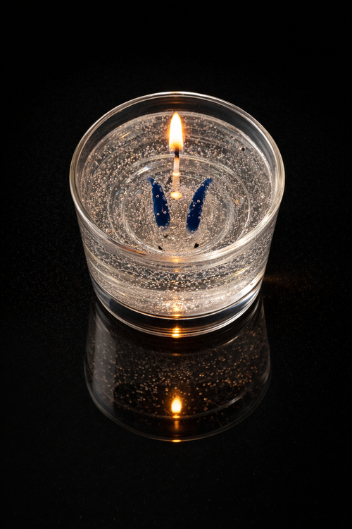 3D Crystal Blue Bird Gel Candle