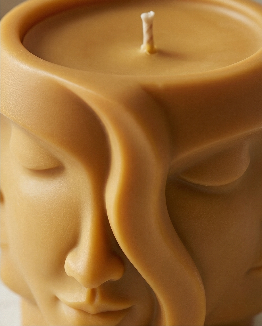 Triple Face Candle – Modern Sculpted Decor