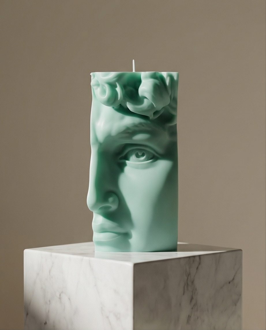 Abstract Face Candle – Luxury Sculpted Decor (15 cm)