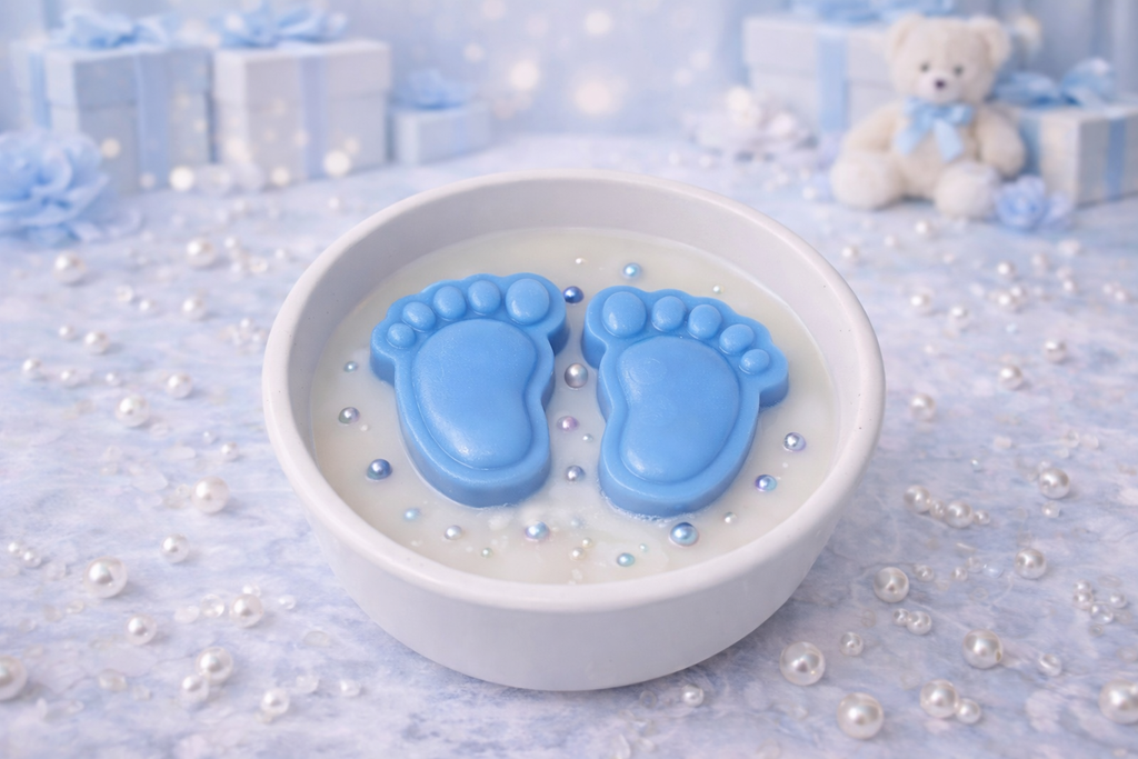 Baby Feet Candle | Baby Shower Gift | Newborn Baby Candle | Handmade Baby Footprint Candle | Nursery Decor
