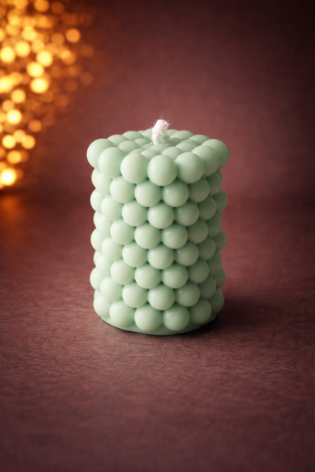 Mint Bubble Candle – Bubble Pillar Candle, Modern Decorative Candle, Minimalist Home Decor, Handmade Candle Gift, Aesthetic Room Decor
