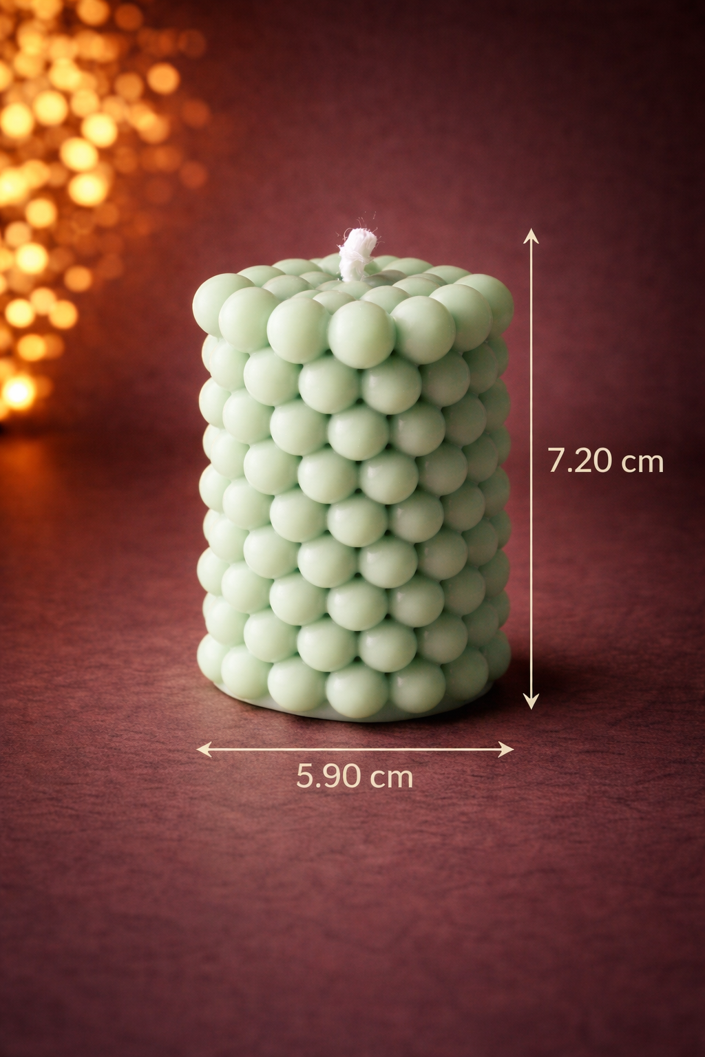 Mint Bubble Candle – Bubble Pillar Candle, Modern Decorative Candle, Minimalist Home Decor, Handmade Candle Gift, Aesthetic Room Decor