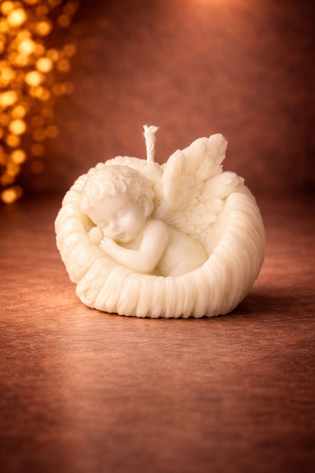 Engel Kerze - Schlafender Engel - Weihnachtsdeko Idee