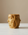 Triple Face Candle – Modern Sculpted Decor