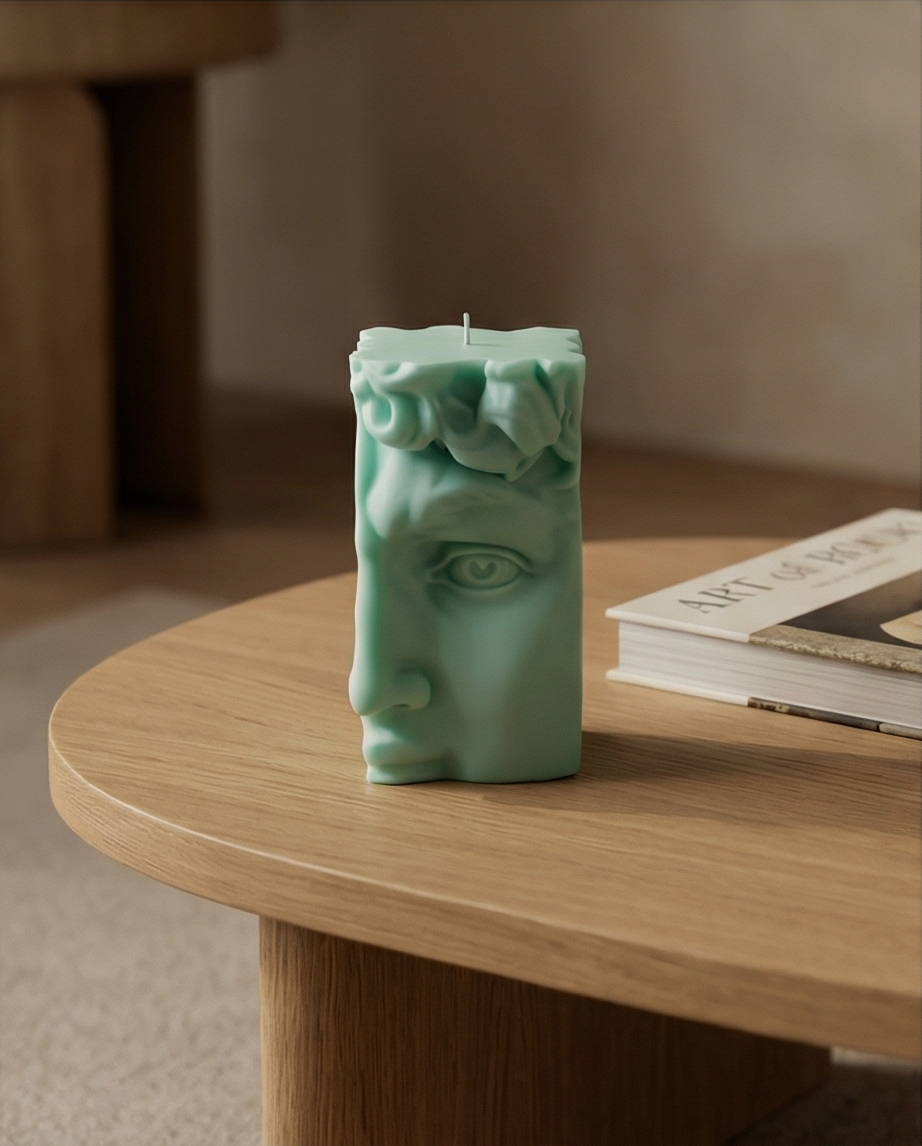 Abstract Face Candle – Luxury Sculpted Decor (15 cm)