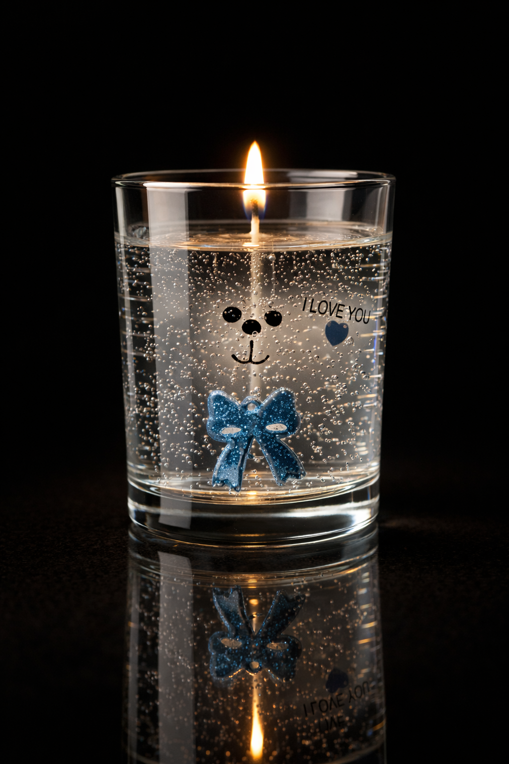 3D Crystal Teddy Bear Love Gel Candle – Handmade Luxury Decorative Glass Candle