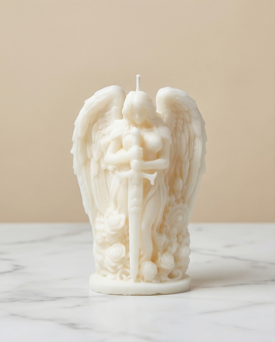 Guardian Angel Candle | Handmade Angel Candle | Spiritual Home Decor | Unique Gift | Angel Statue Candle