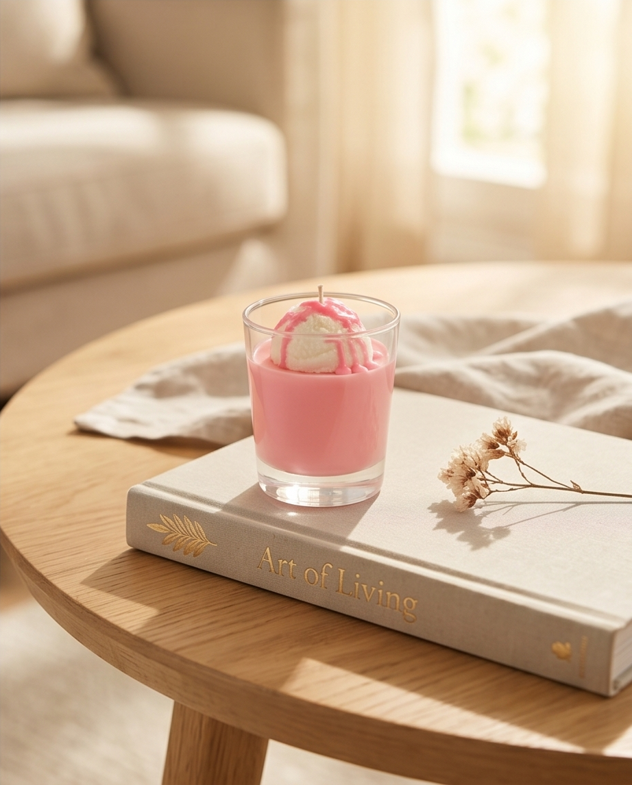 Dessert-Kerze / Milkshake-Kerze.