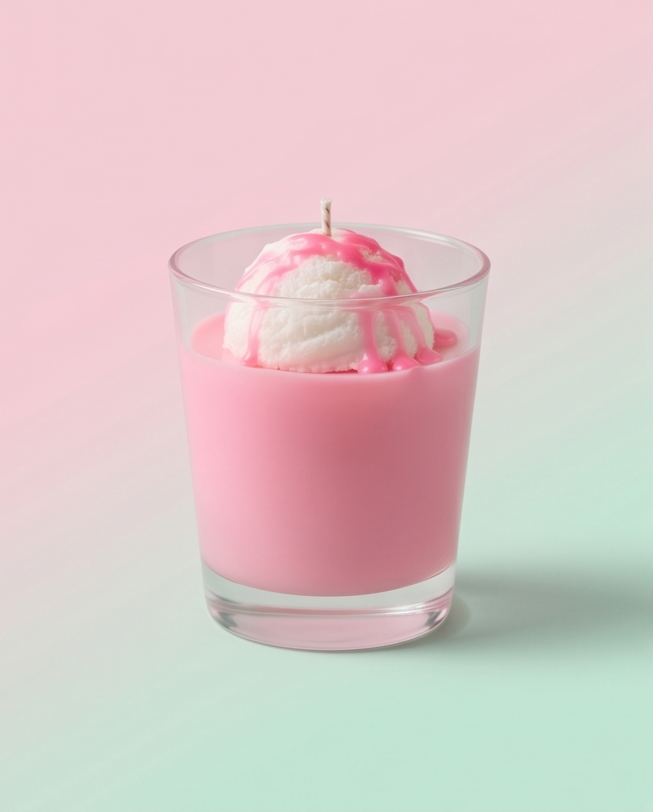 Dessert-Kerze / Milkshake-Kerze.