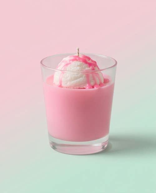 Dessert-Kerze / Milkshake-Kerze.