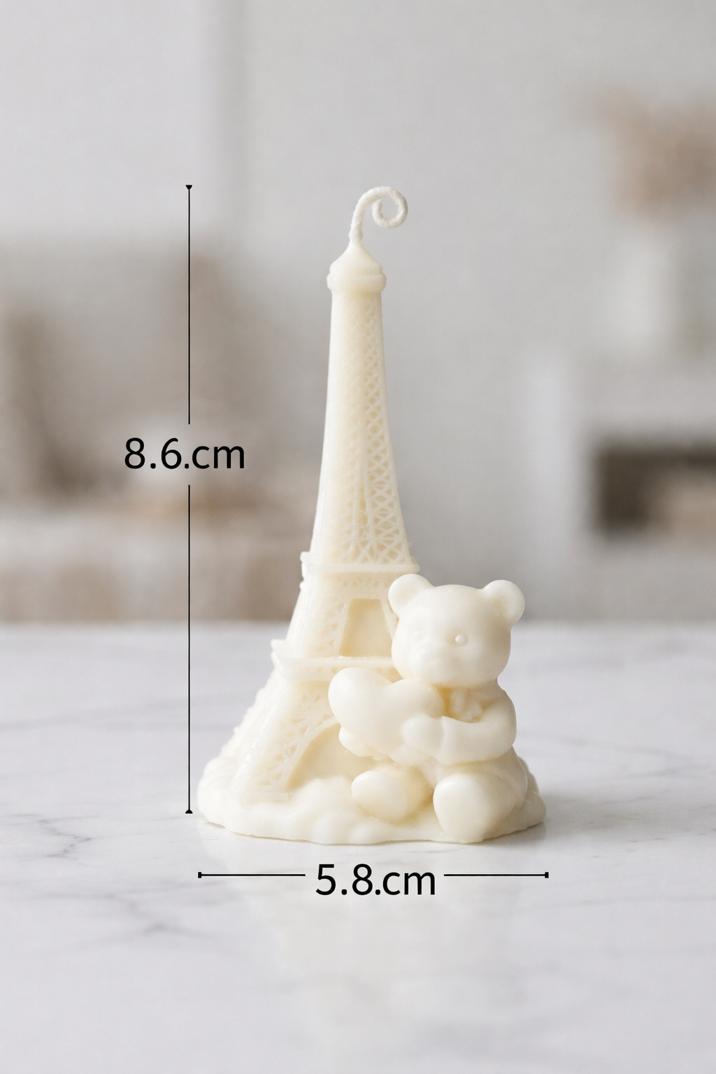 Paris Love Teddy Candle