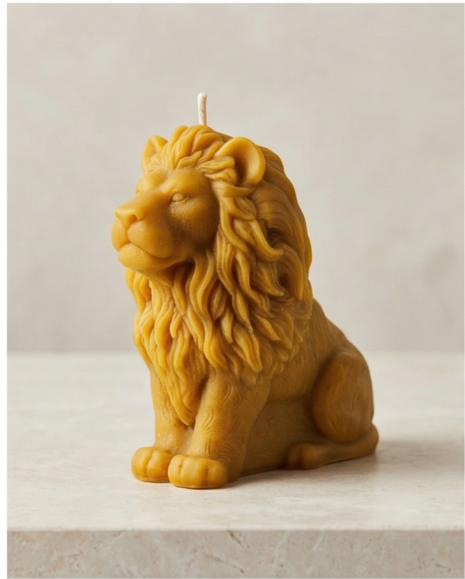 Lion Candle | Golden Lion Candle | Animal Candle | Handmade Decorative Candle | Unique Gift