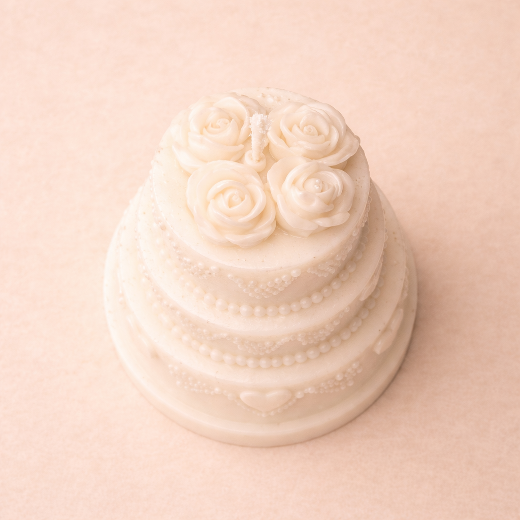 Wedding Cake Candle | Bridal Shower Gift | Wedding Decor Candle | Romantic Handmade Candle | Unique Gift