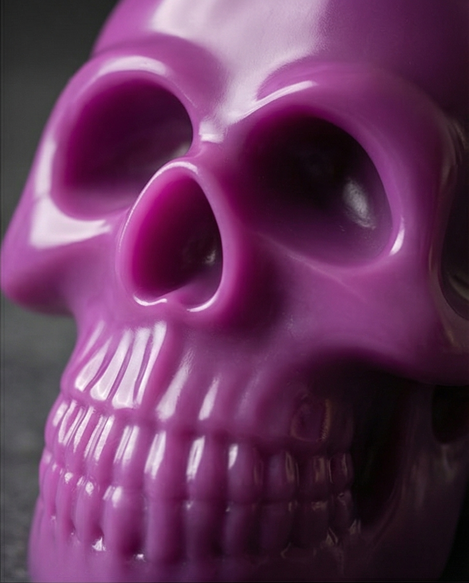 Neon Skull Candle