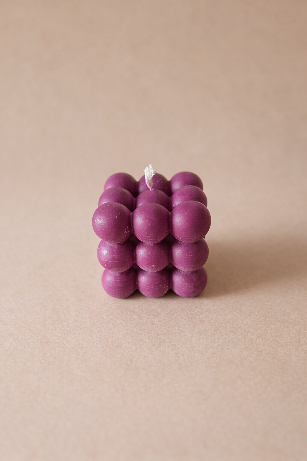 Plum Bubble Cube Candle – Mini Bubble Candle, Modern Decorative Candle, Aesthetic Home Decor, Handmade Candle Gift, Minimalist Room Decor