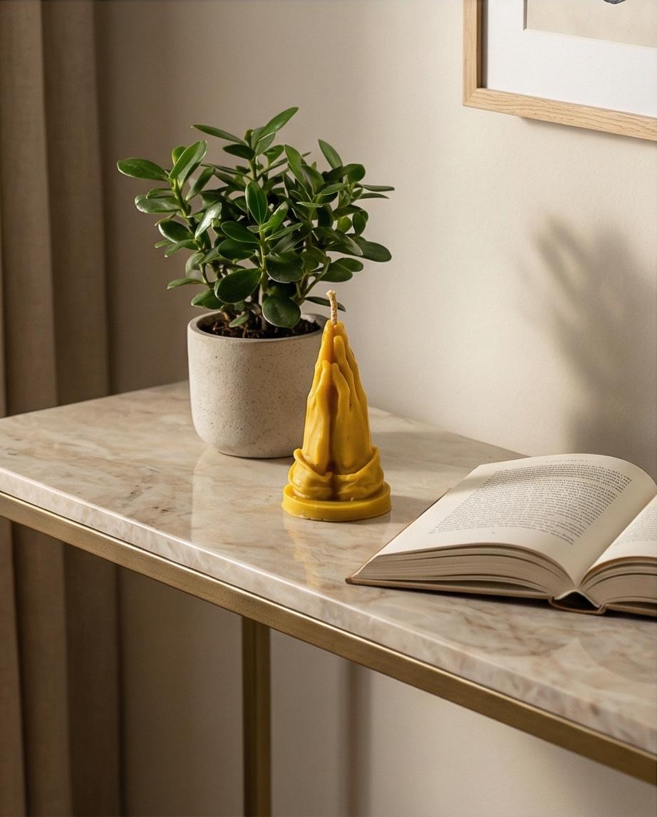 Praying Hands Candle – Spiritual Sculpted Decor