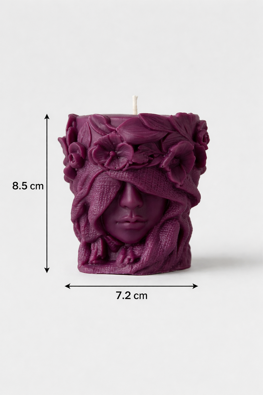 Floral Face Candle – Luxury Sculpted Decor