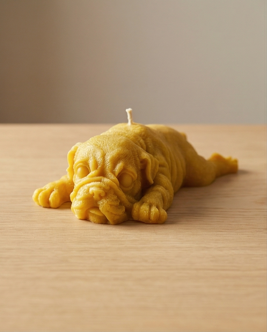 Sleeping Puppy Candle – 13cm