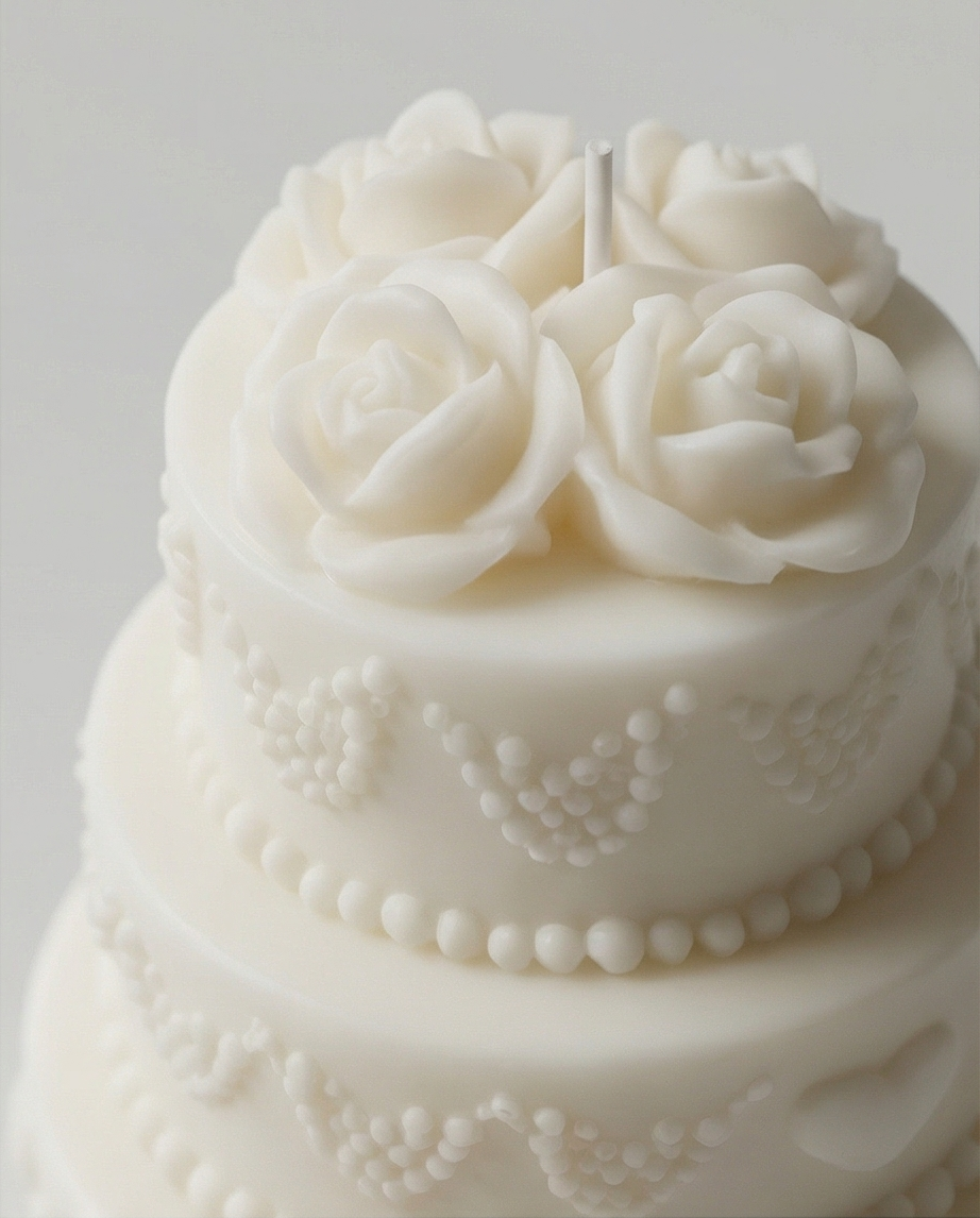 Wedding Cake Candle | Bridal Shower Gift | Wedding Decor Candle | Romantic Handmade Candle | Unique Gift