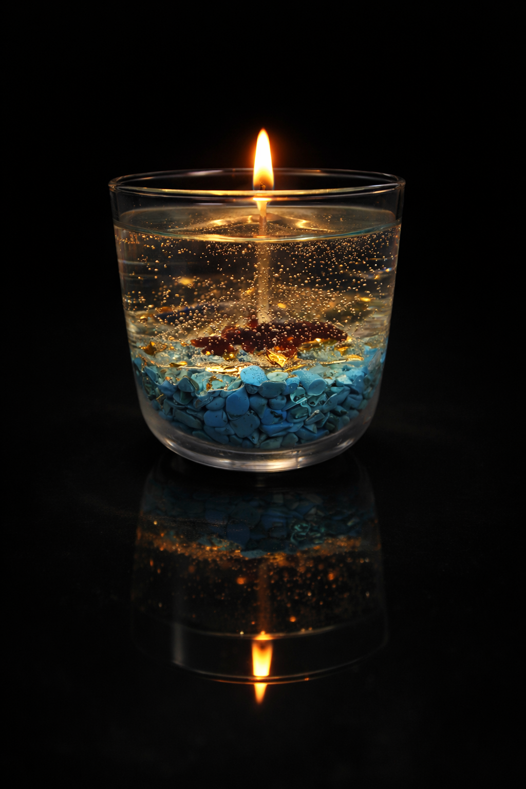Ocean Crystal Candle.Blue Lagoon Luxury Candle
. Turquoise Stone Gel Candle