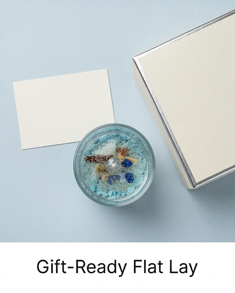 Ocean Crystal Candle.Blue Lagoon Luxury Candle
. Turquoise Stone Gel Candle
