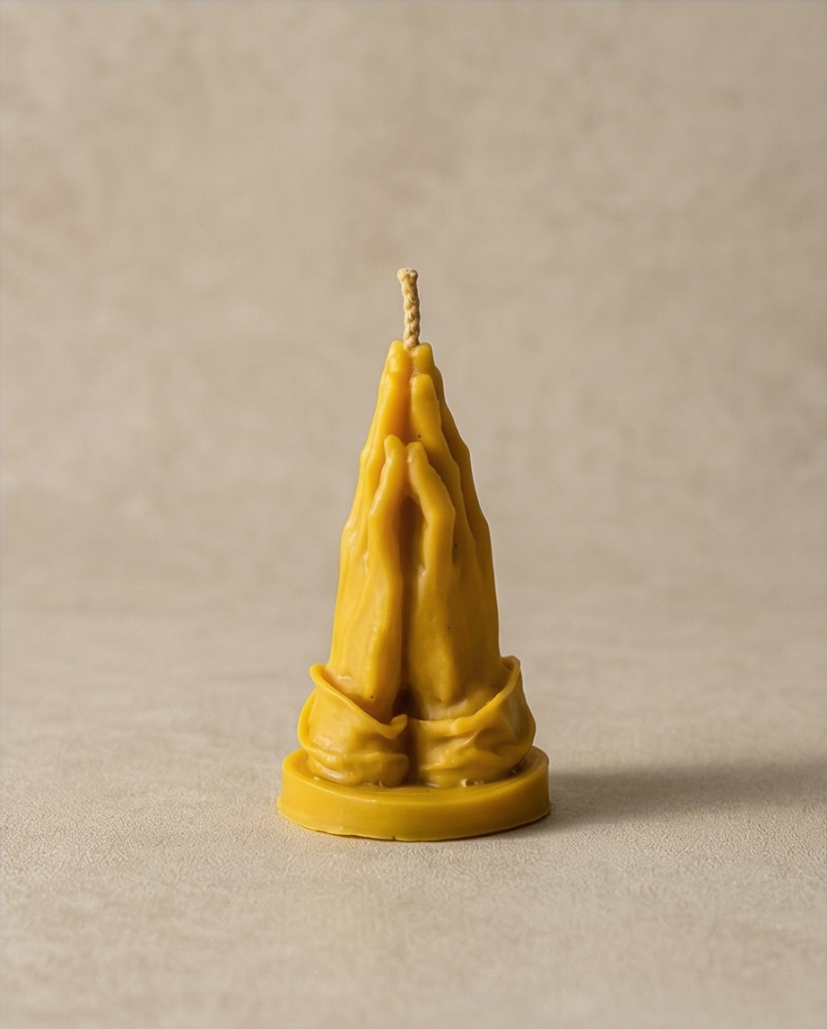 Praying Hands Candle – Spiritual Sculpted Decor