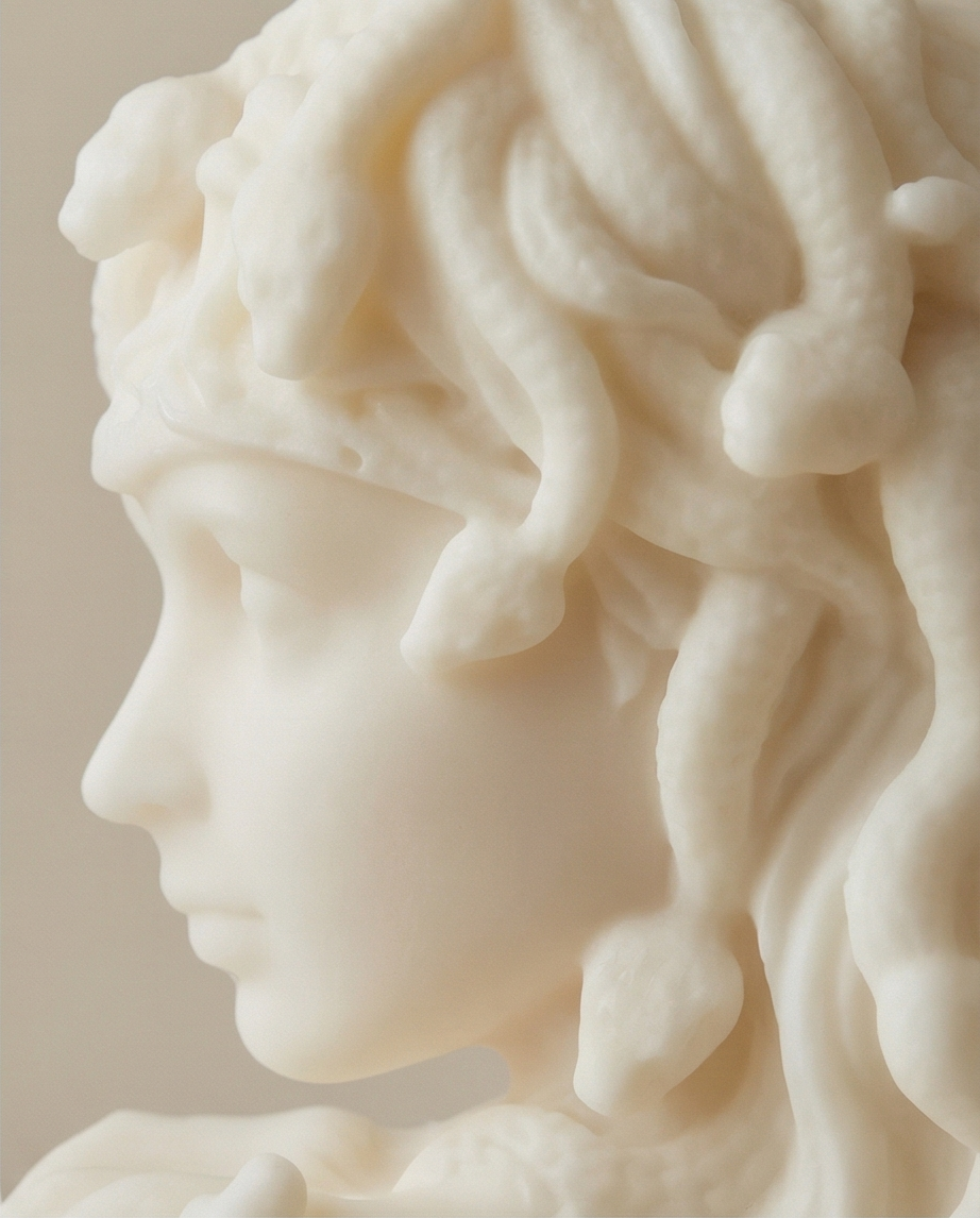 Medusa Sculpture Candle – Luxury Greek Myth Decor (15 cm)