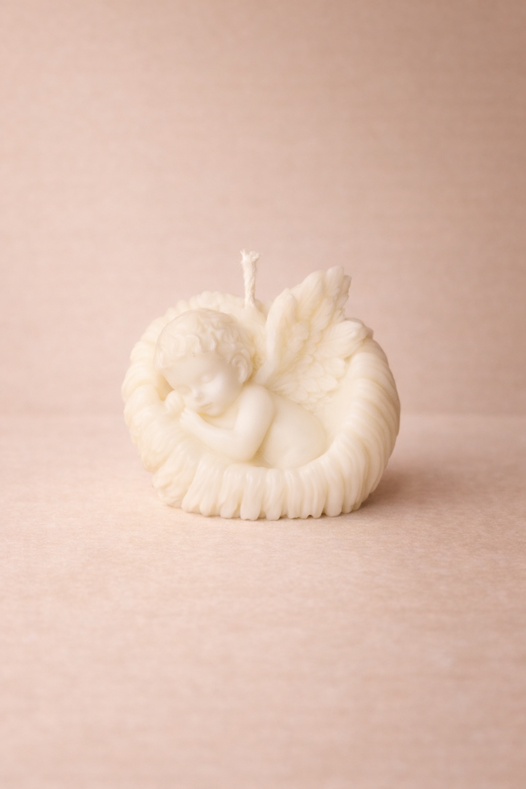 Engel Kerze - Schlafender Engel - Weihnachtsdeko Idee
