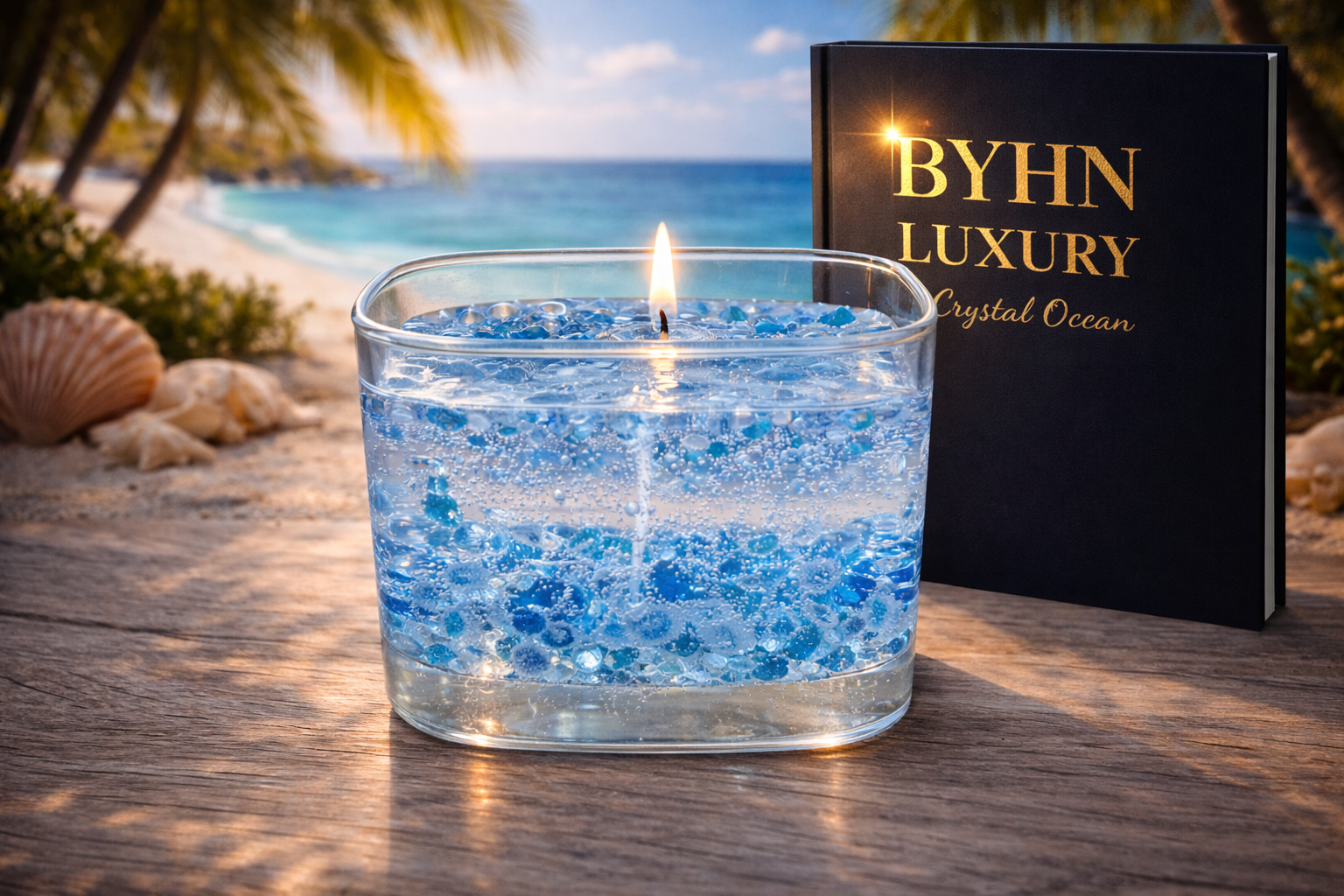 Ocean Crystal Candle | Beach Decor Candle | Coastal Home Decor | Handmade Ocean Candle | Gift for Her