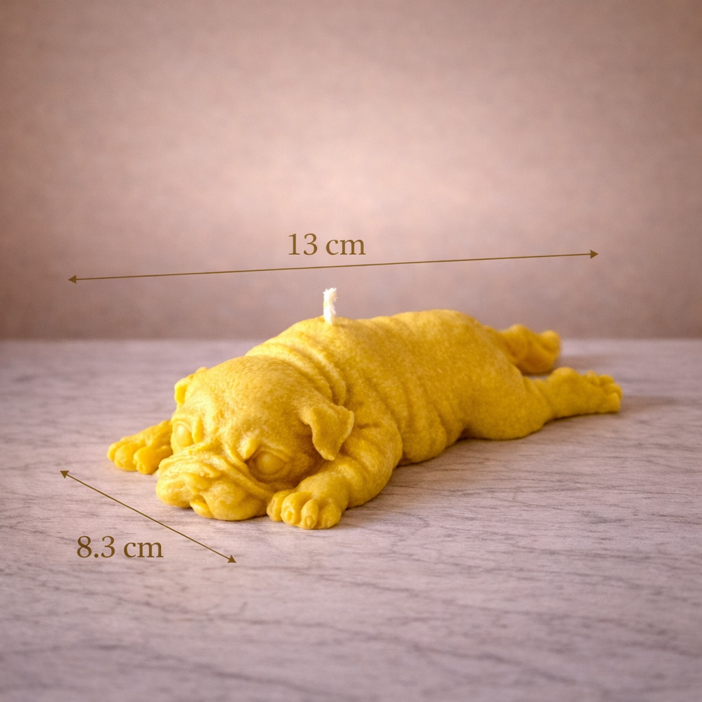 Sleeping Puppy Candle – 13cm