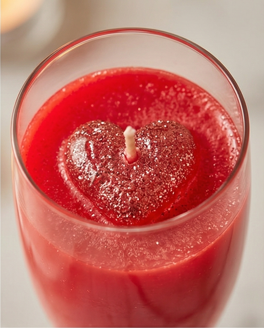Red Champagne Glass Candle | Romantic Candle | Luxury Handmade Candle | Home Decor Candle