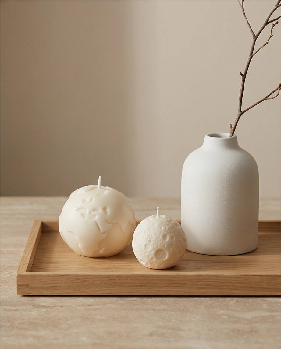 Mond & Erde Kerzen – 2er-Set