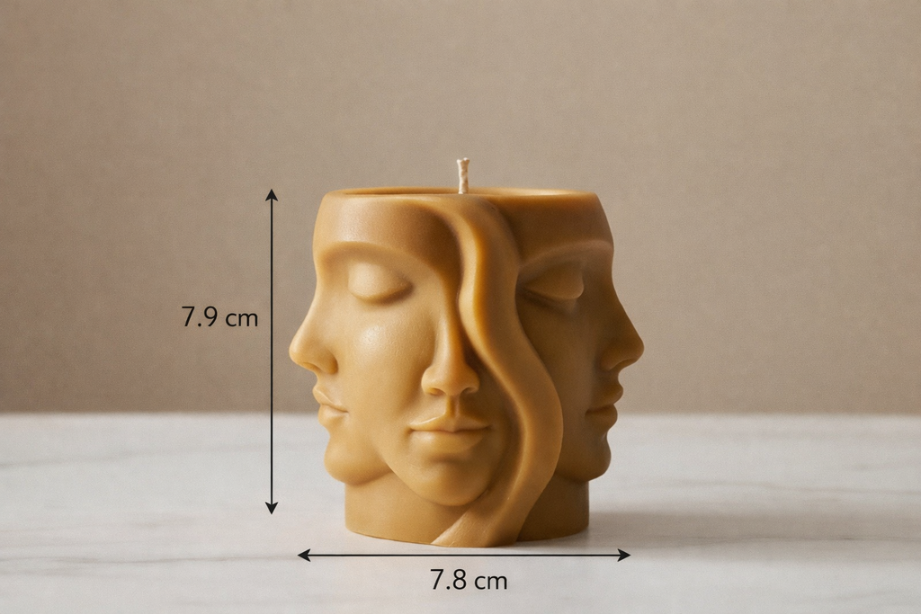 Triple Face Candle – Modern Sculpted Decor