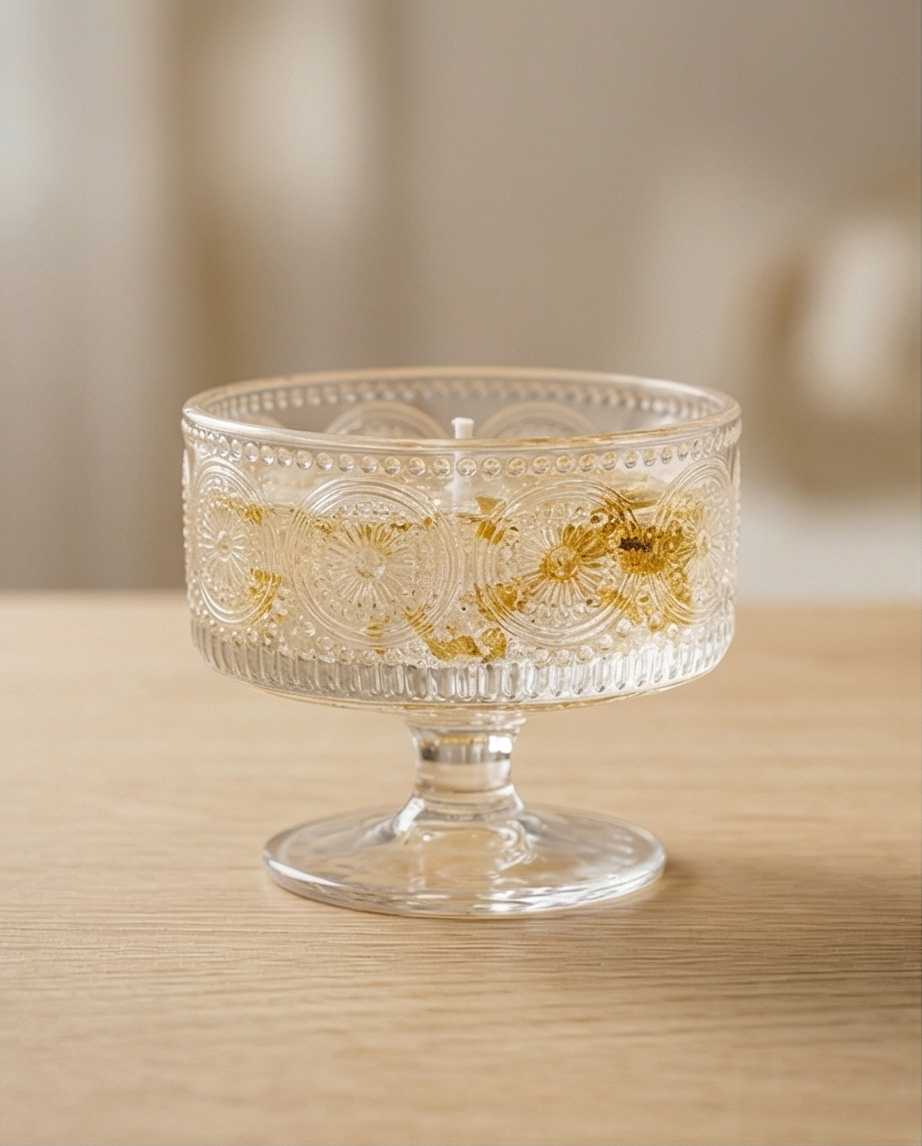 Luxury Crystal Candle | Gold Flake Candle | Elegant Glass Candle | Handmade Home Decor | Unique Gift