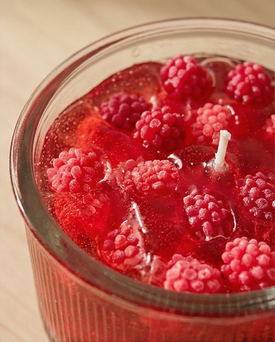 Raspberry Jar Candle | Handmade Fruit Candle | Berry Soy Wax Candle | Aesthetic Candle | Gift for Her | Home Decor