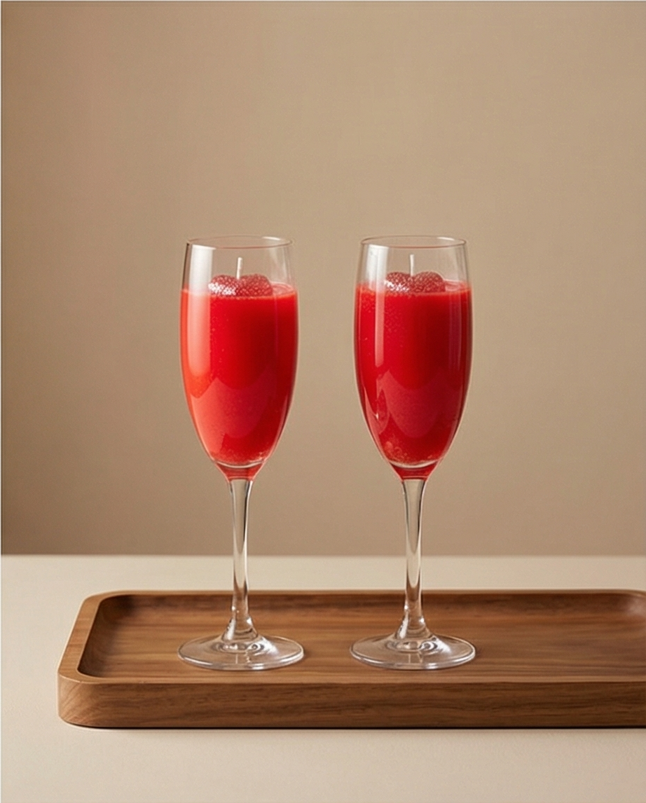 Red Champagne Glass Candle | Romantic Candle | Luxury Handmade Candle | Home Decor Candle