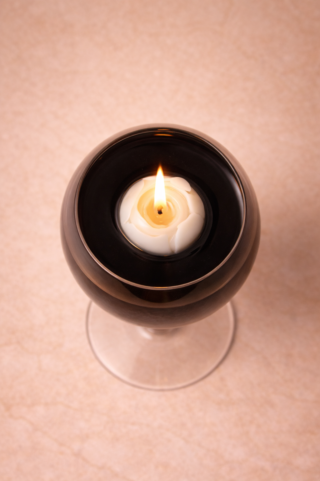 Black Wine Glass Candle | Romantic Luxury Candle | Handmade Decorative Candle | Unique Gift for Her | Home Decor