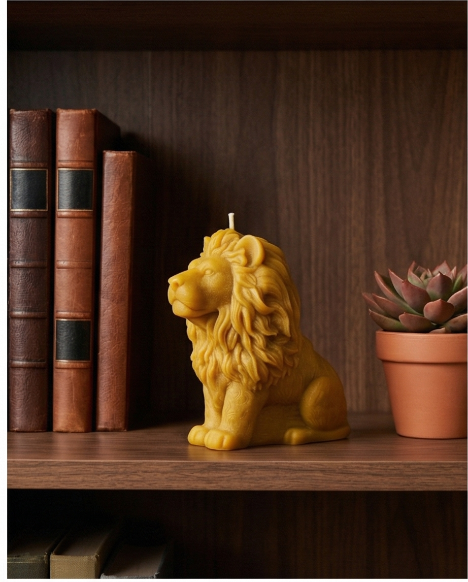 Lion Candle | Golden Lion Candle | Animal Candle | Handmade Decorative Candle | Unique Gift