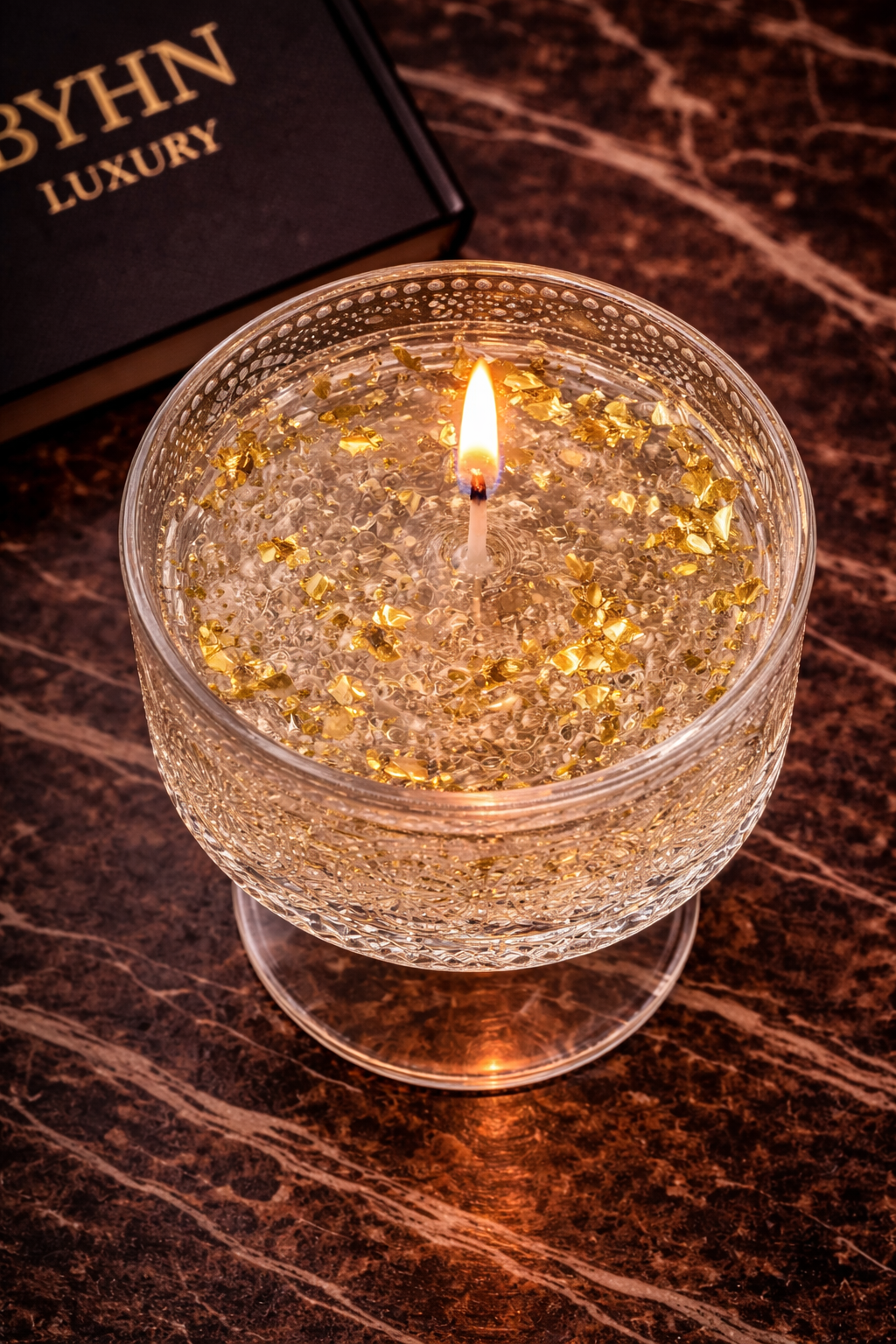 Luxury Crystal Candle | Gold Flake Candle | Elegant Glass Candle | Handmade Home Decor | Unique Gift