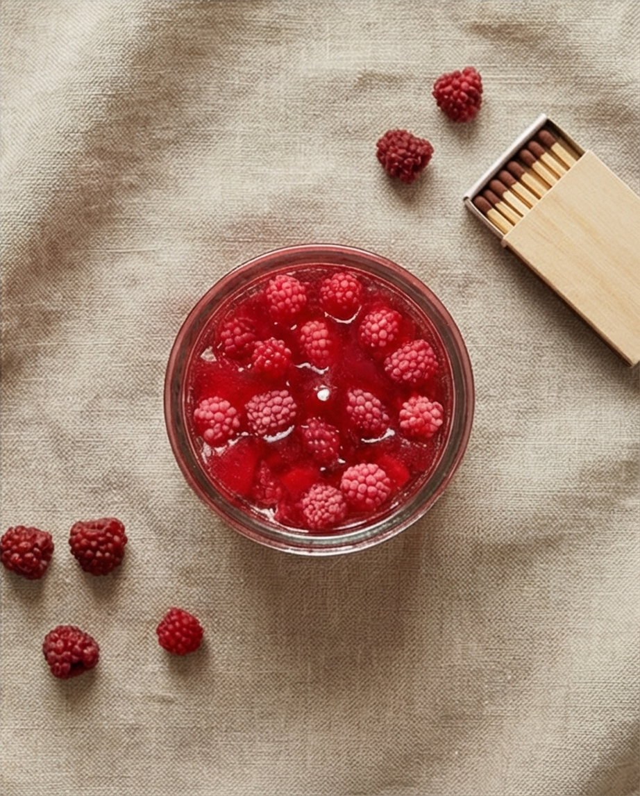 Raspberry Jar Candle | Handmade Fruit Candle | Berry Soy Wax Candle | Aesthetic Candle | Gift for Her | Home Decor
