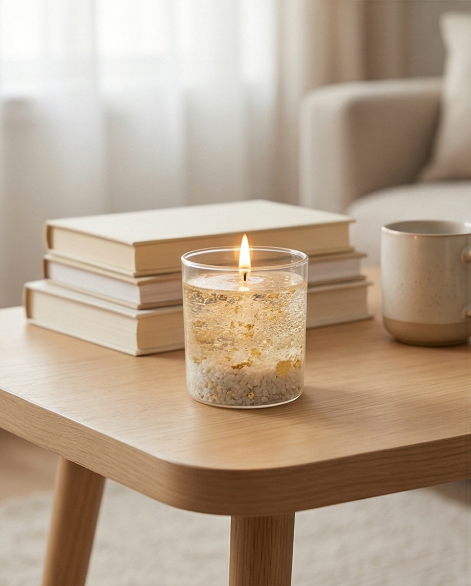 Golden Glow Candle | Luxury Gold Candle | Glitter Candle | Aesthetic Candle | Home Decor