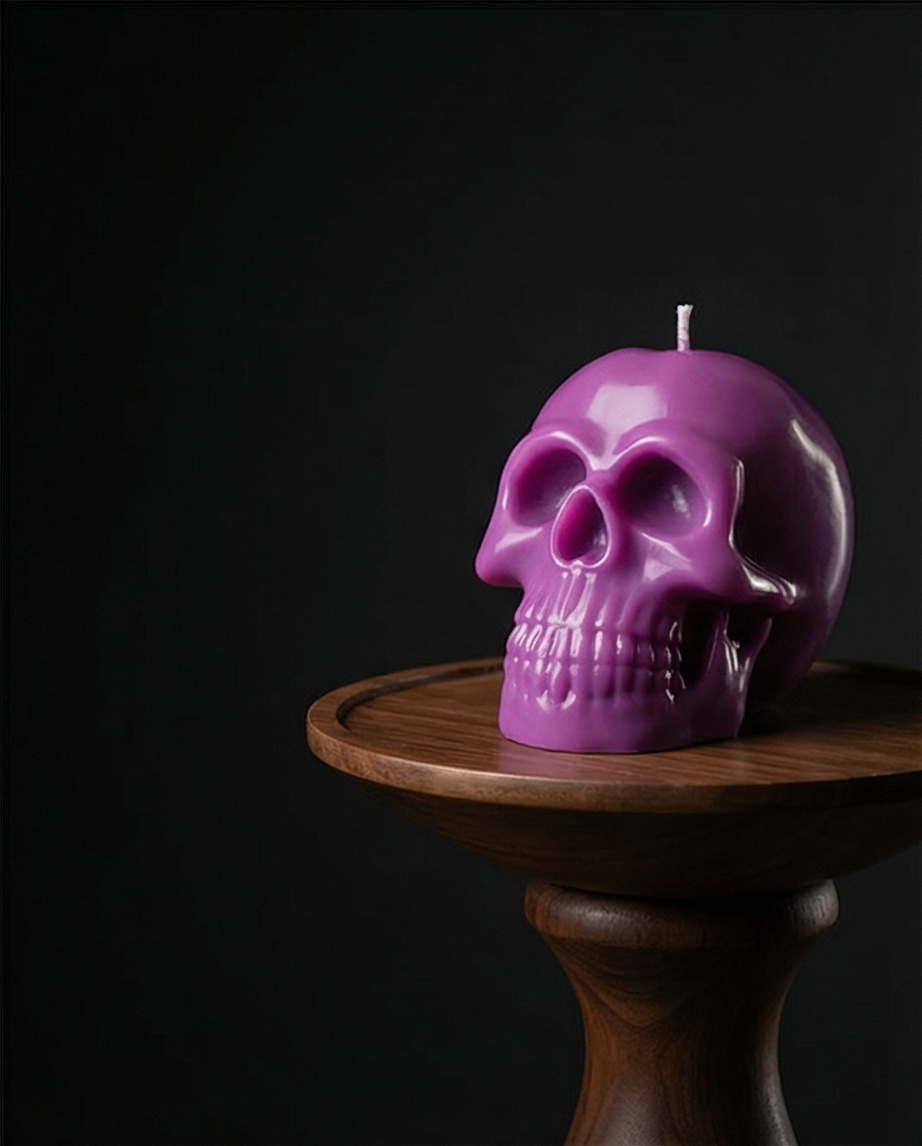 Neon Skull Candle