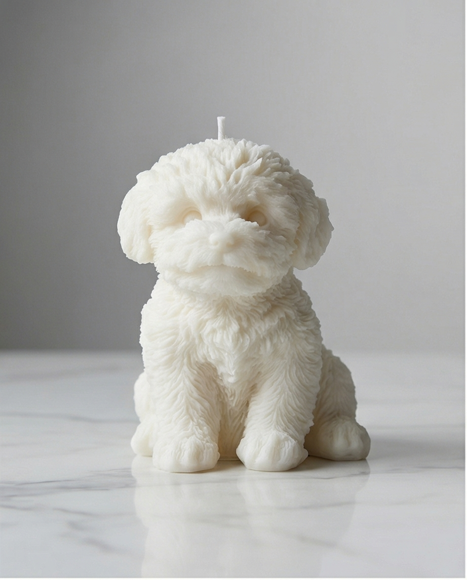 Velvet Puppy Candle – 14 cm