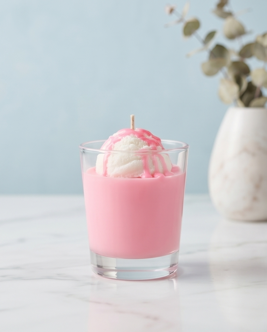 Dessert-Kerze / Milkshake-Kerze.