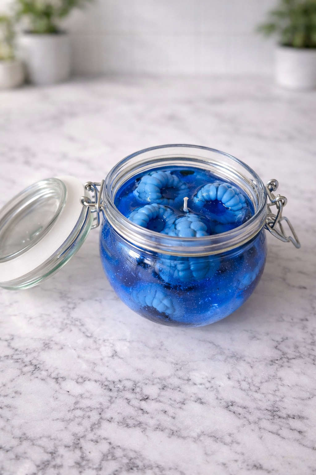 Blueberry Jar Candle | Handmade Fruit Candle | Blue Berry Soy Wax Candle | Aesthetic Candle | Cute Gift for Her | Home Decor