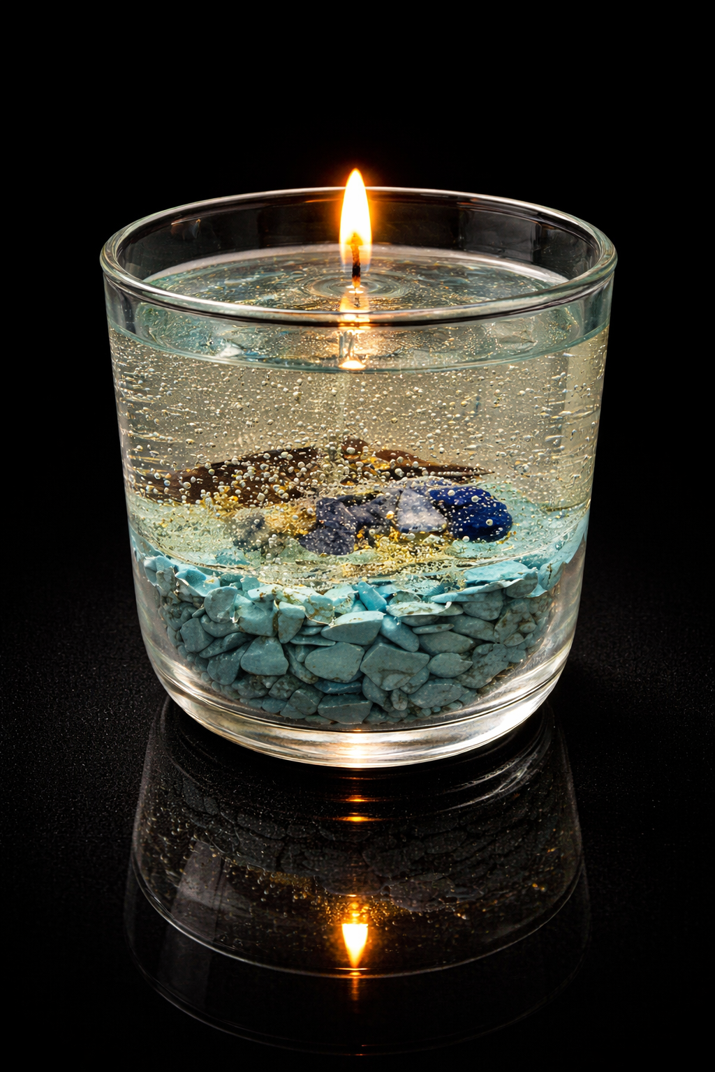 Ocean Crystal Candle.Blue Lagoon Luxury Candle
. Turquoise Stone Gel Candle